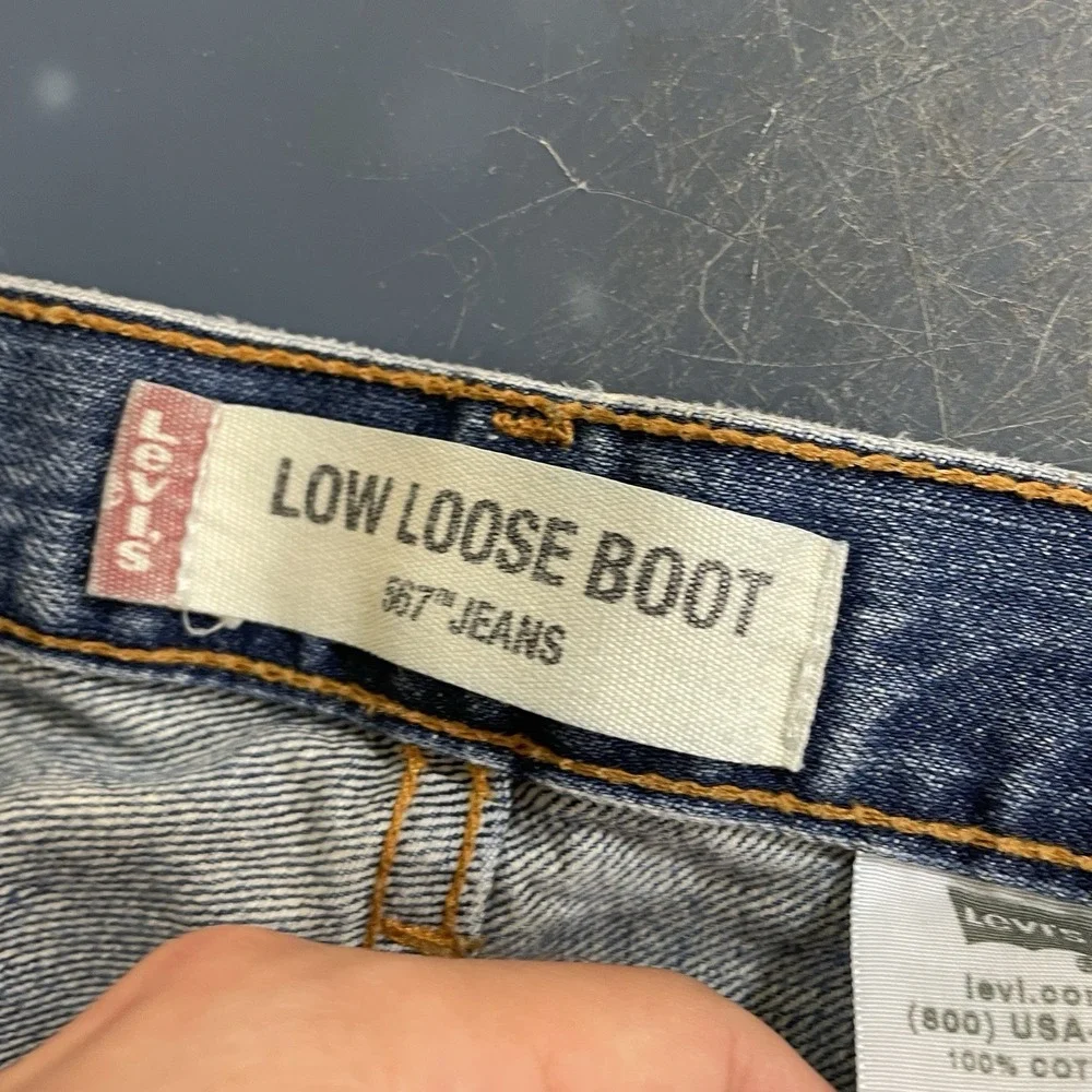 Vtg Levis 567 Low Loose Boot Jeans Mens 38x32 (fit 40x32) Distressed Y2K Faded